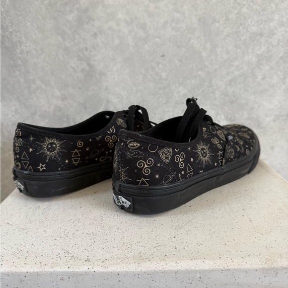 Vans Black Canvas Sneakers with Gold Celestial Print - Picture 2 of 2